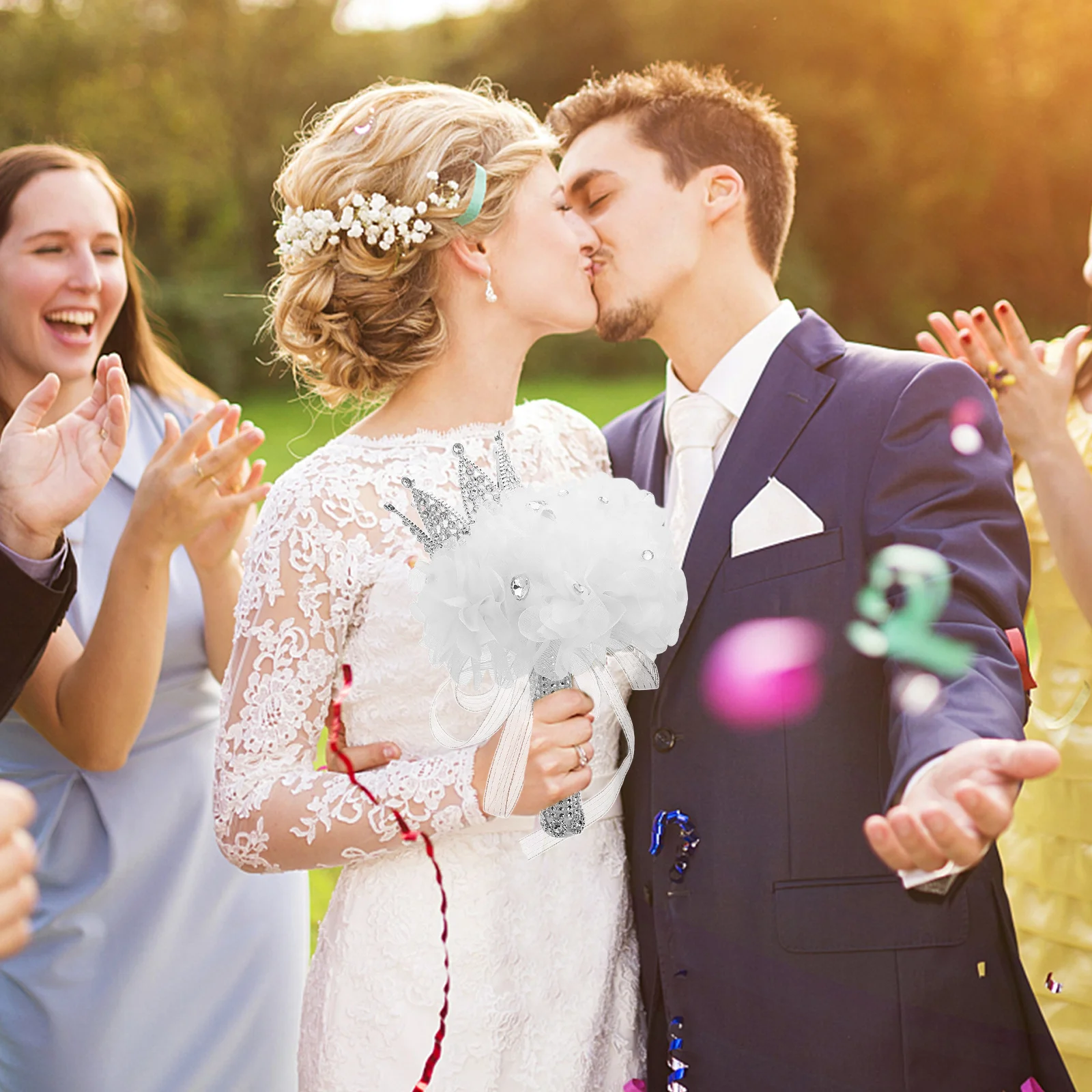 

Fake Flower Bridal Wedding Bridesmaid Hand Tossing Lightweight Elegant Wedding Flowers Bouquets Bridal Bouquet