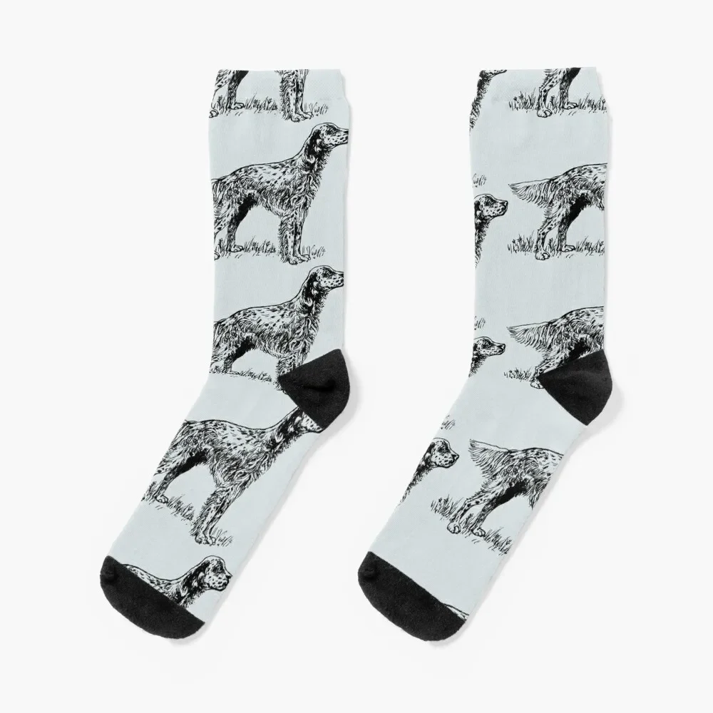 English Setter Socks floral custom sports FASHION Women Socks Men's