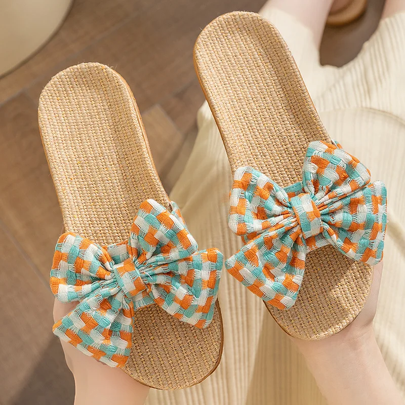 New linen fabric slippers for women perfect for summer suitable for home  indoor use soft sole non-slip. slippers