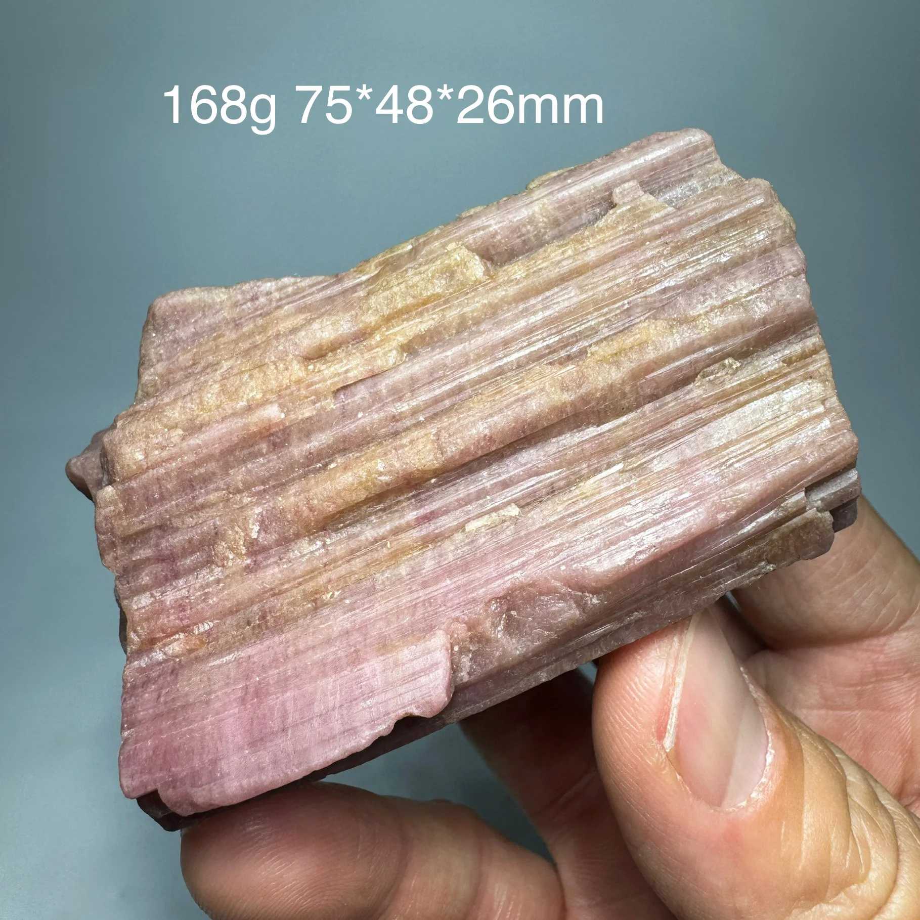 168g Natural Madagascar Pink Tourmaline Mineral Specimen Quartz Reiki Healing Stone Home Decor