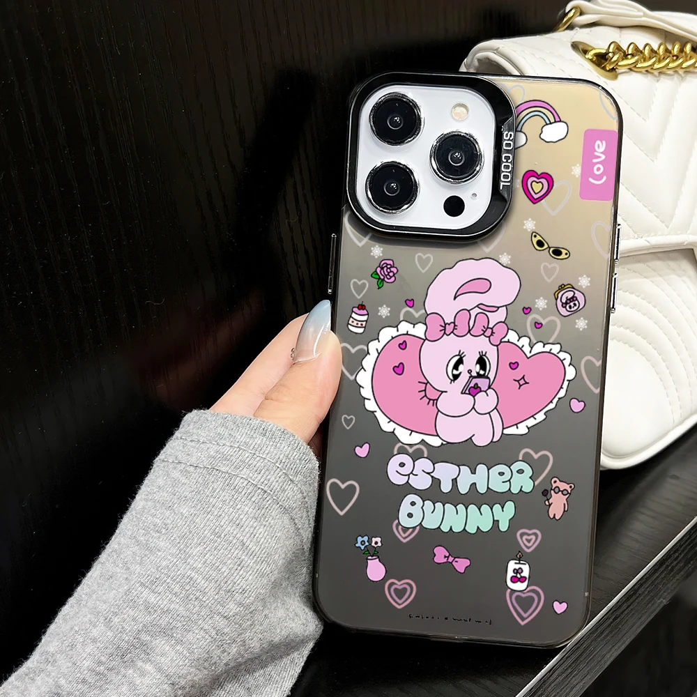 iPhoneアクセサリー Esther Bunny On Phone Phone Case Cute Esther Bunny Rabbit Cartoon Phone Case for iPhone 16 12 13 14