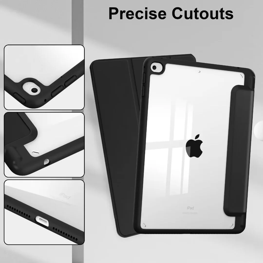 Capa acrílica para ipad mini 7, 8.3 polegadas, livro triplo, capa de couro para tablet para mini4 mini 5 mini 6th