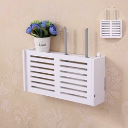 38x20x8.5cm Bins Wall-mounted Router Box No Drill Cable Router Storager Shelf Wall Hanging Bracket Cable Organizer Wifi Box