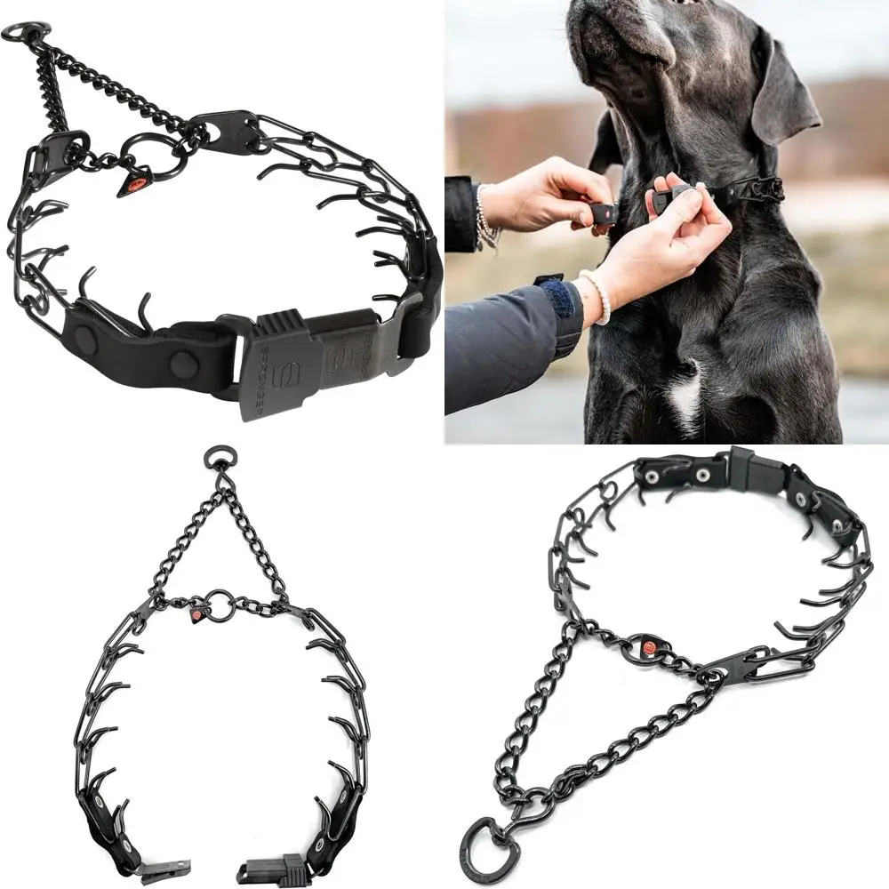 

Quick Release Dog Training Collar with Swivel & 2.25mm Stainless Steel Prongs for Small Dogs (14-19 Neck)