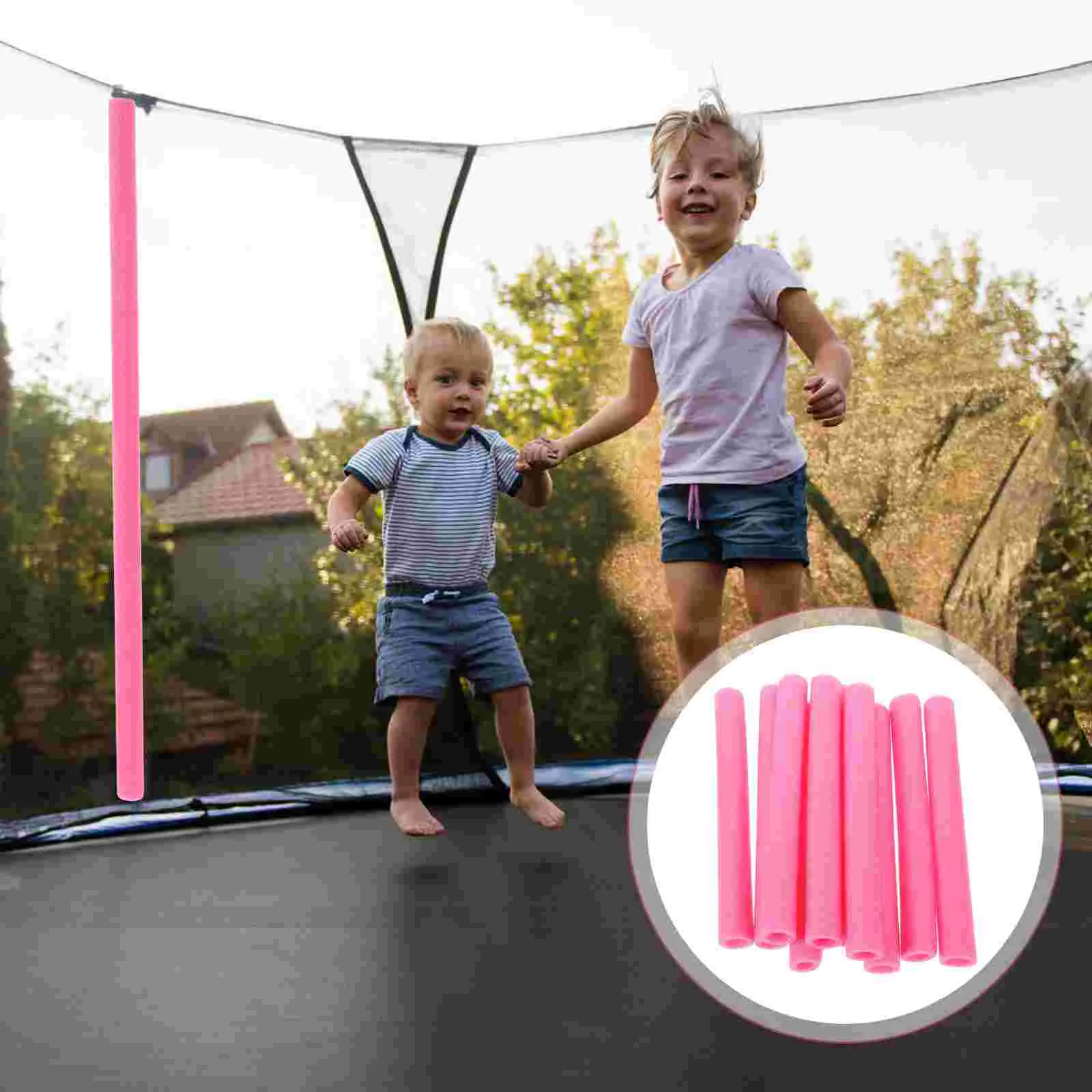 

10 Pcs Trampoline Sponge Tube Cover Pole Padding Jumping Bed Foam Tubes for Pink Covers Replacement Sleeves Child