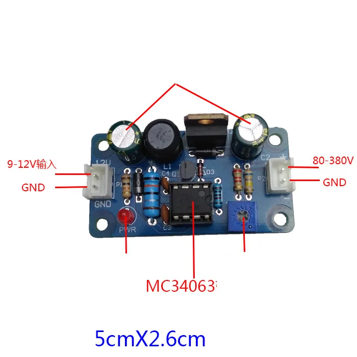 DYKB DC 9V-12V TO 80-380V 160V 170V DC boost High Voltage Power Supply CFor 6E2 6E1 6E5 level Nixie Tube Glow Magic Eye A