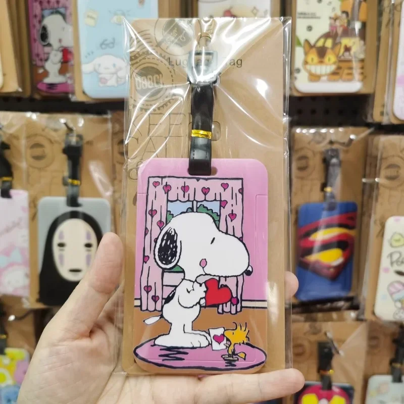 Snoopy Luggage Tag Creative Cartoon Suitcase Pendant Silicone Luggage Name ID Address Label Portable Travel Accessories Label