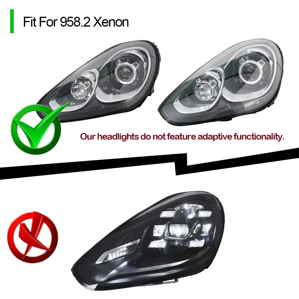 2Pcs Car LED Head Light For Porsche Cayenne 958.2 2014-2017 Upgrade 2023 Styling Headlights Dynamic Turn Signal Lamp Car Accessories