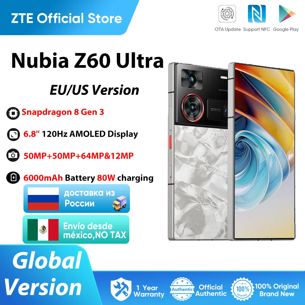 New Nubia Z60 Ultra Leading Version Global Version 6.8