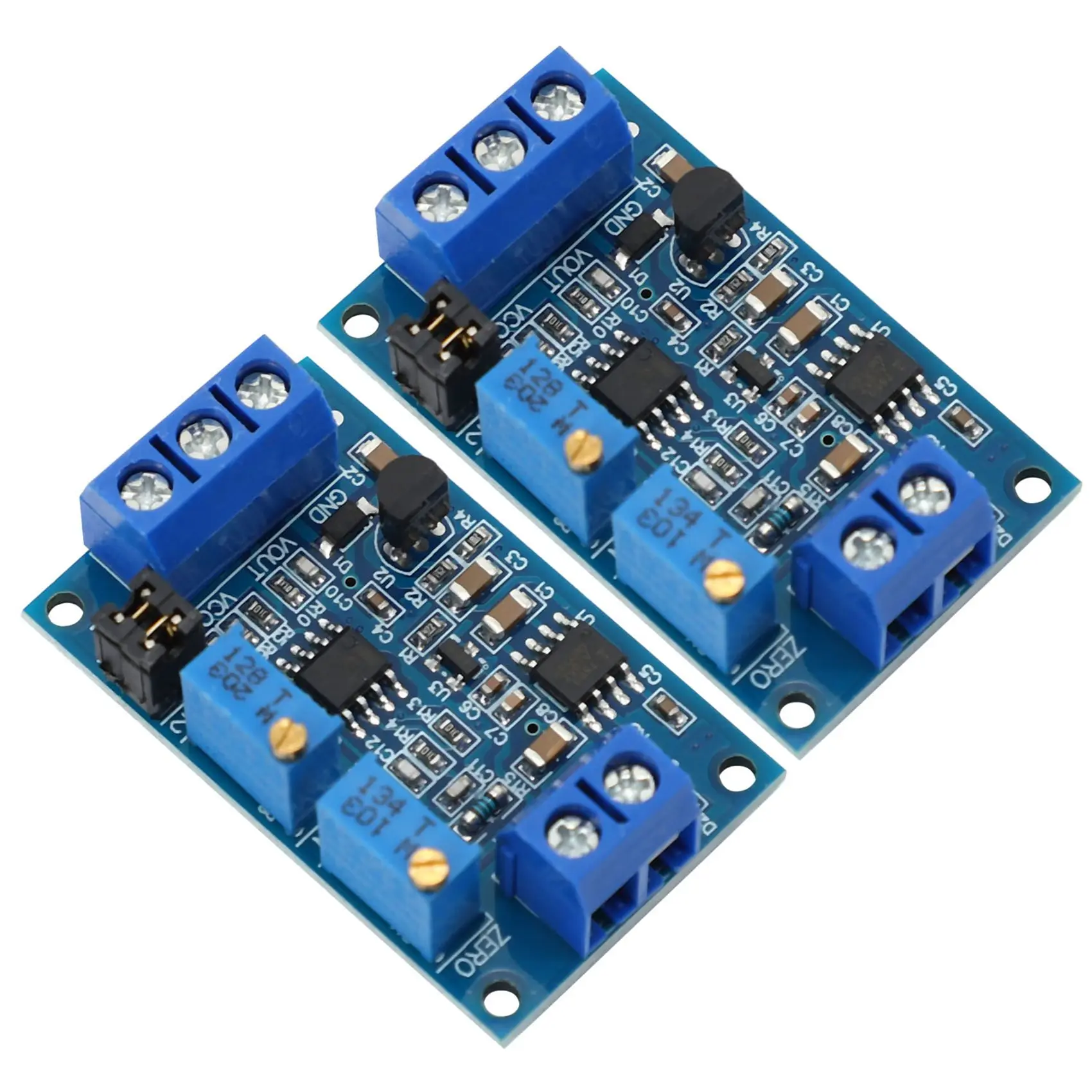 AA05 2X Current To Voltage Module 0/4-20MA To 0-3.3V 5V 10V Voltage Transmitter S08 Drop Ship