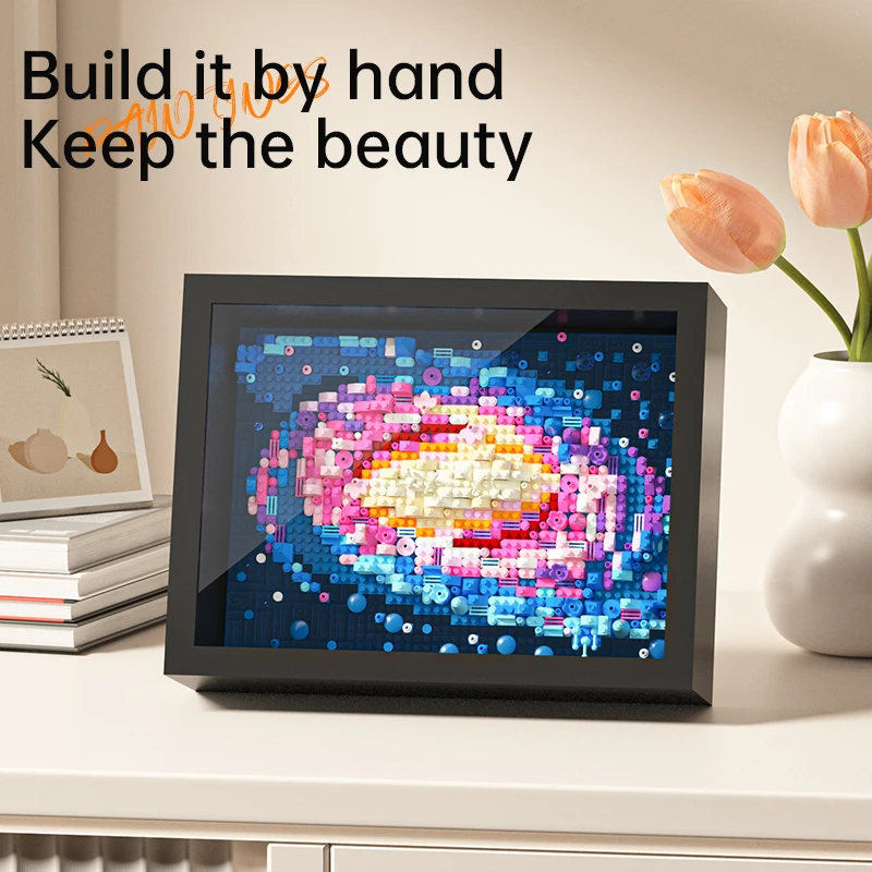 Creative World-famous Art Painting Sunflower Van Gogh The Starry Night Galaxy Kanagawa Building Block DIY Home Decor Gifts view 5