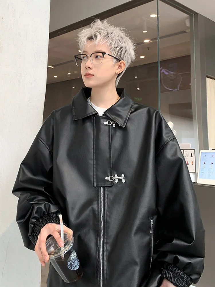 

Весенняя кожаная куртка большого размера, повседневная, теплая, свободного кроя, унисекс, модная, удобная верхняя одежда для молодежи, стильная и энергичная.