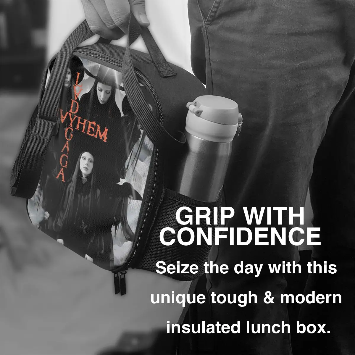 ليدي غاغا الفوضى ألبوم معزول حقيبة الغداء للمدرسة نزهة تخزين صناديق الطعام المحمولة الحاويات برودة علب الاغذية الحرارية حمل