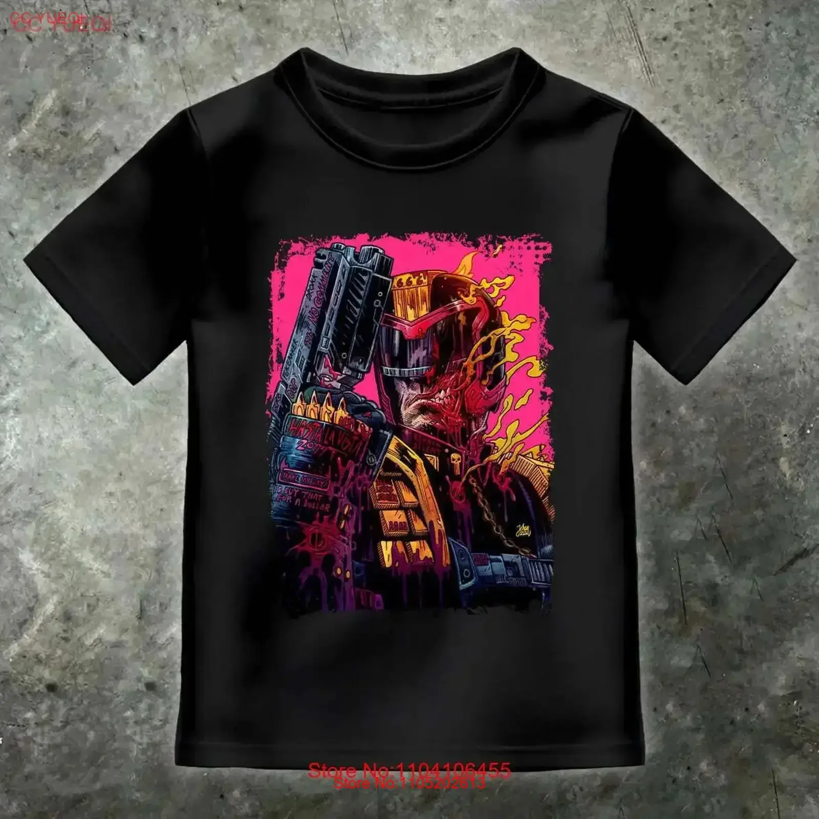 Enfants Judge Dredd X T Shirt vintage Lavé Unisexe Légèrement mode Casual streetwear Vêtements de créateur confortables Respirant