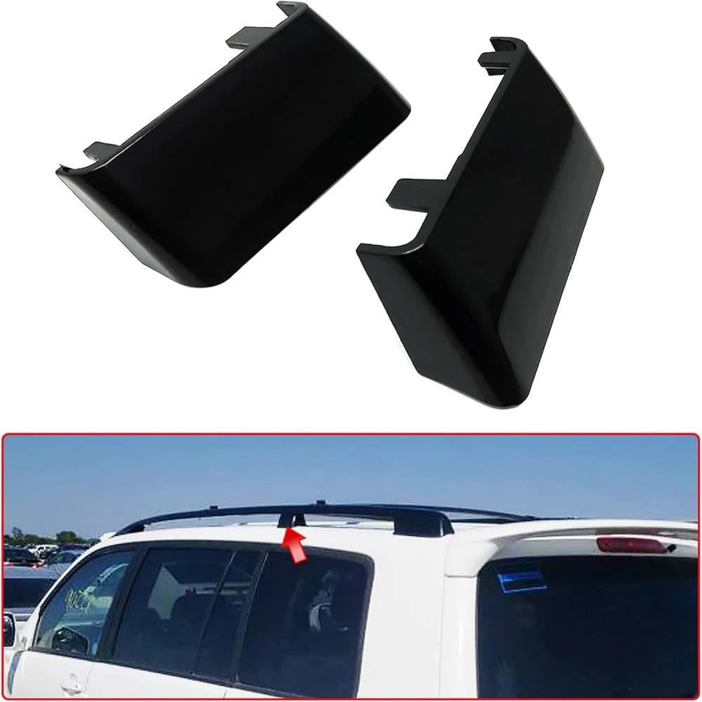 Black Exterior Roof Rack Rails Luggage Center Protector Cover for Toyota Highlander 1998-2007(Center Cover Drive,Passenger Side)