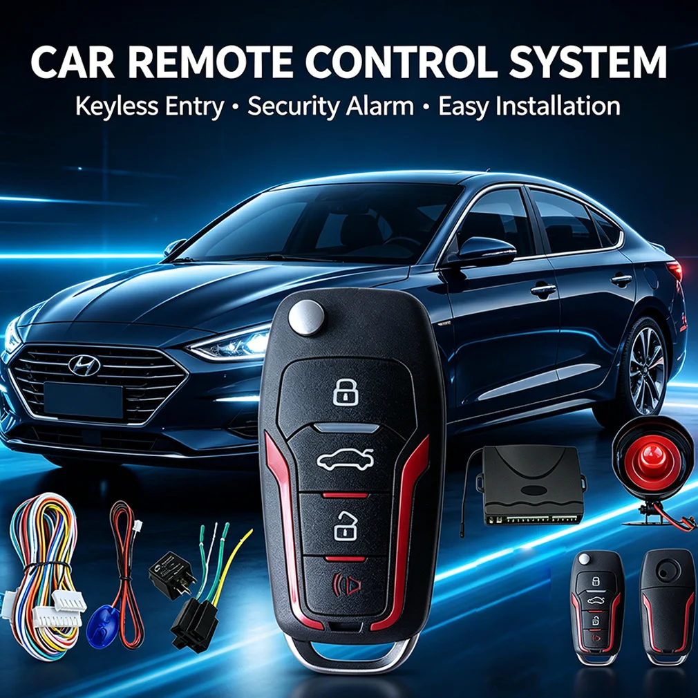 Car Auto Security System Burglar Alarm Protection 2 Remote Control Door Lock With Siren Wiring Harness Anti-Theft Immobiliser