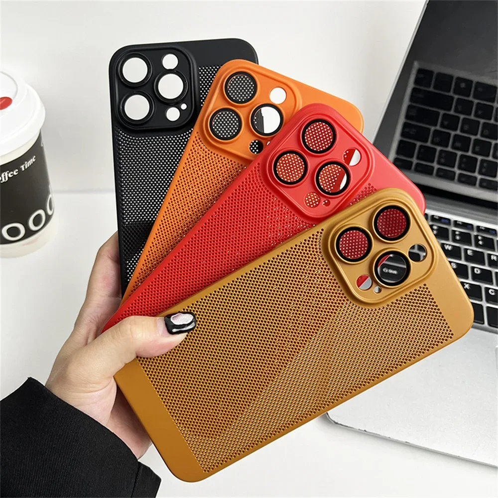 Original Kühlung Matte Wärmeableitung Fall Für iPhone 17 16 15 14 13 12 11 Pro Max X XS Max XR 7 8 Plus 17 Luft Metallic Abdeckung – Detail 8