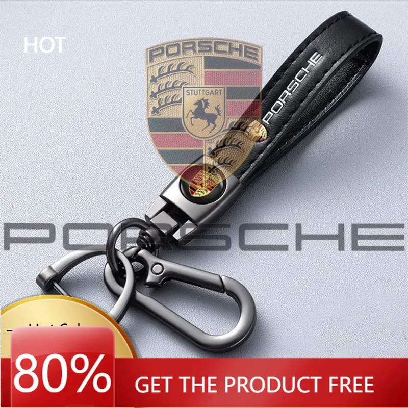 

Металлический брелок для ключей с кожаной эмблемой для Porsche Cayenne, Macan, Panamera, 918, 911, 1 шт.