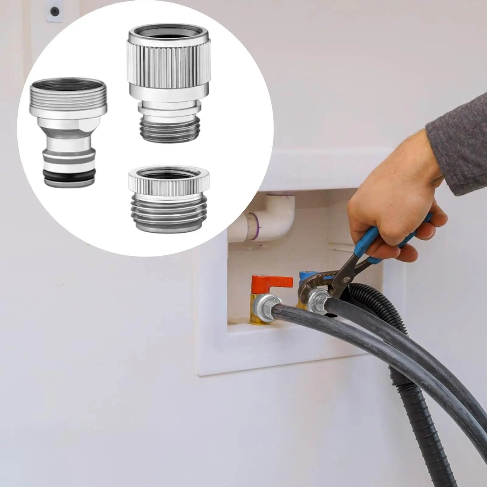 Faucet Adapter for Garden Hose and Shower Connection Rust-Proof Water Tap Part Quick Connectors for Bathroom Garden Watering