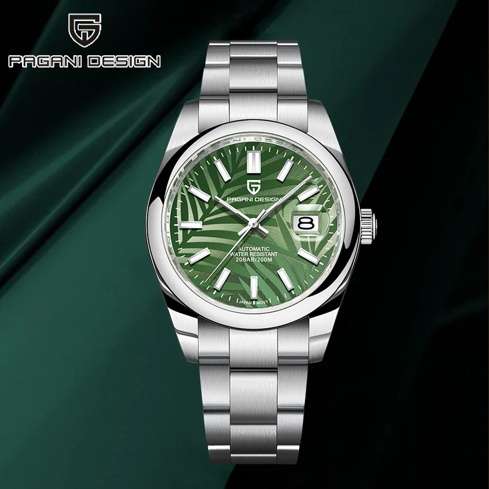 

2025Pagani дизайн 39 мм циферблат с пальмовым листом мужские механические часы с сапфировым стеклом MIYOTA8215 автоматические часы мужские из нержавеющей стали 20 бар