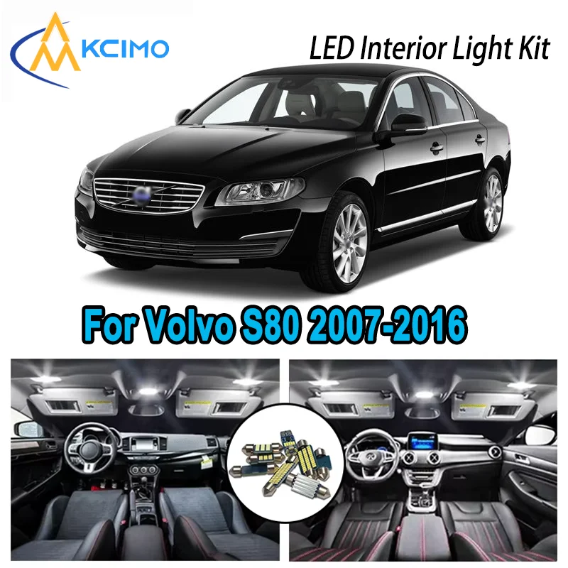 

For Volvo S80 2007-2016 2008 2009 2010 2011 Premium Bright LED Interior Dome Map Trunk Light Kit Car Led Lamps Canbus No Error