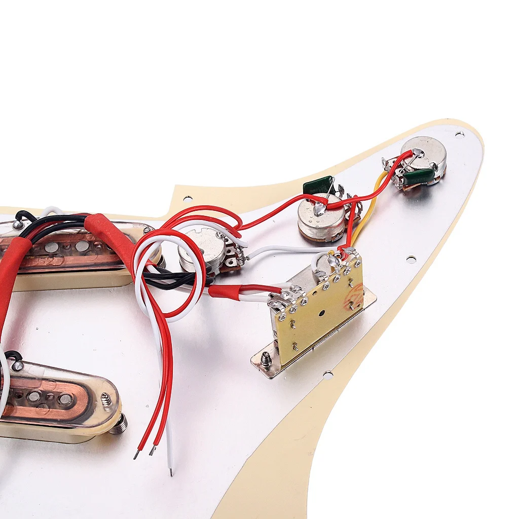 

T48C_Loaded Prewired SSS Alnico 5 Alnico V HOT Pickups Pickguard Set for Strat Guitar
