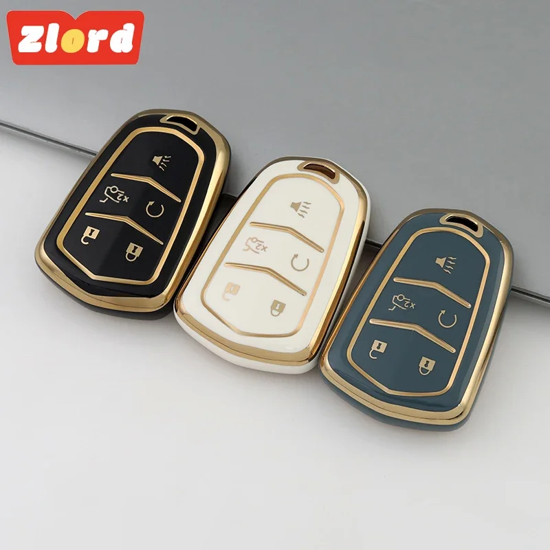 

5 Buttons TPU Car Key Fob Case Cover Bag Protector Suitable For Cadillac Key Fob Cover Case ATS XTS XT5 XT4 CT6 XT6