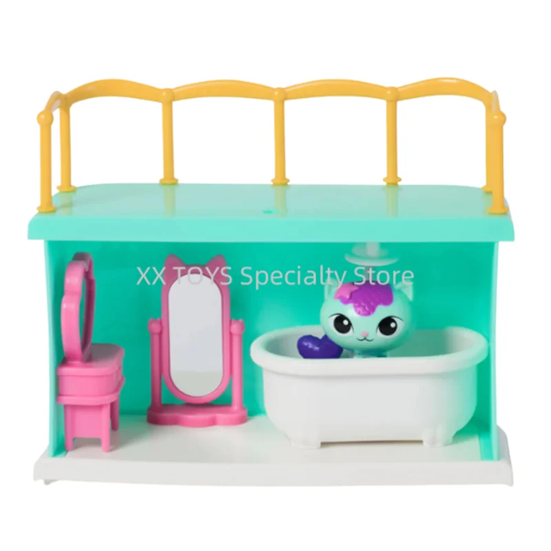 Maison de course de Gabby pour filles, ensemble de jeu, salle de château Mercat Cakey, maison de jeu animée Rick FigAuckland, cadeaux jouets