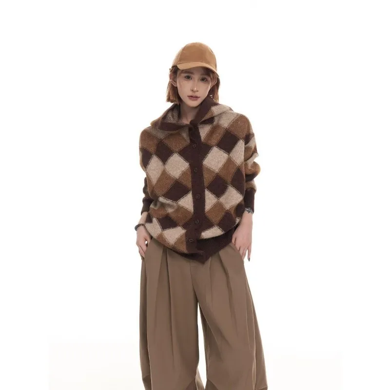 Outono inverno vison cabelo vento preguiçoso camisola homens e mulheres solto americano retro na moda casal camisola de malha casaco superior é simples