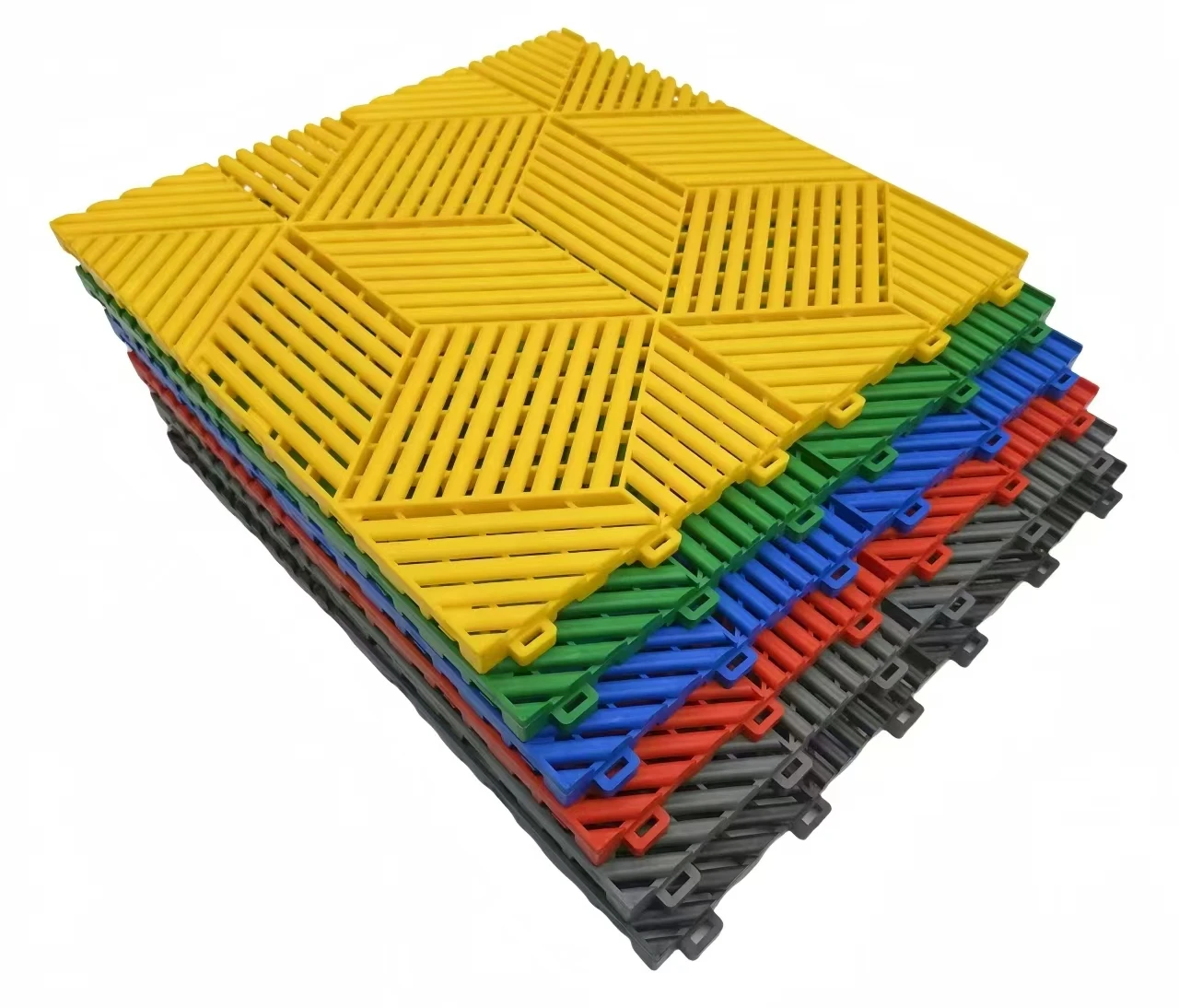Patent 3D Tiles Three Dimensional Customized Colors Garage Modular Floor Tiles Plastic Pvc Garage Floor Garage Tiles