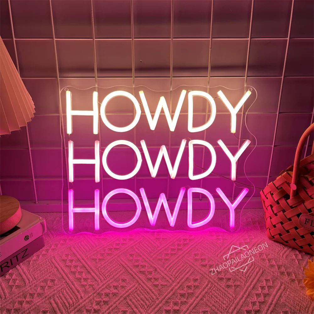 Howdy Neon Sign Cow…