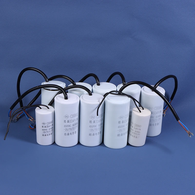 1pc CBB60 Motor Run Capacitors 450VAC Starting Capacitor 5% For Washing Machine 450V 4UF 5UF 6UF 8UF 10UF 12UF 15UF 18UF