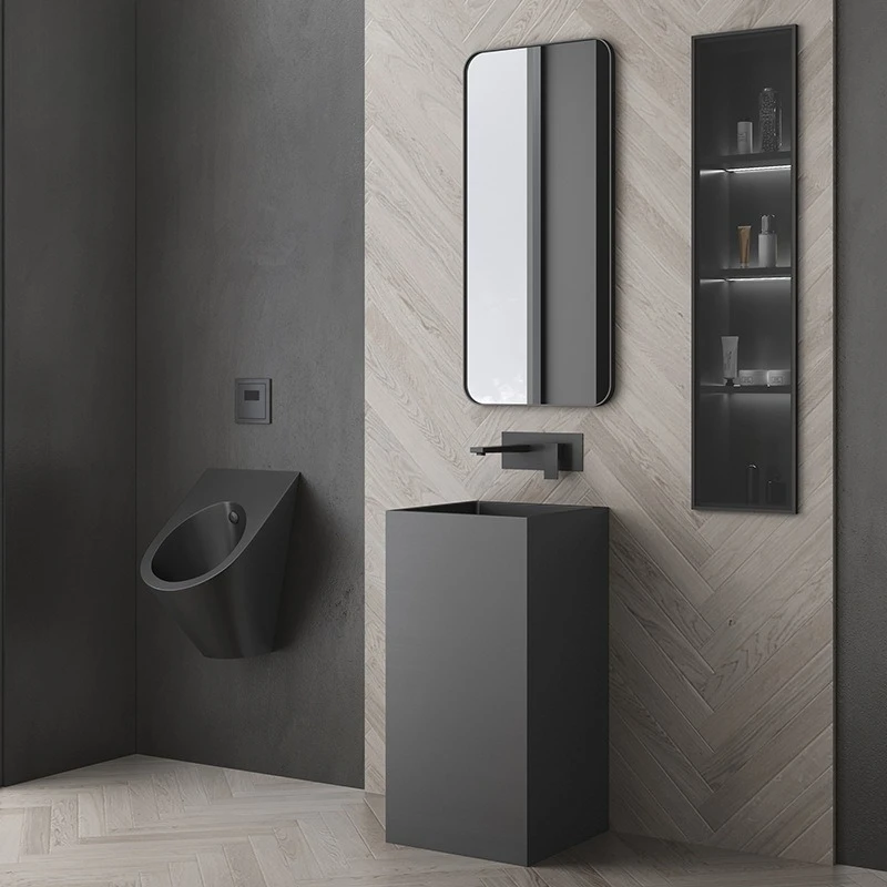 

Stainless Steel Column Basin B & B Bathroom Column Type Washbasin Integrated Floor Column Type Washbasin
