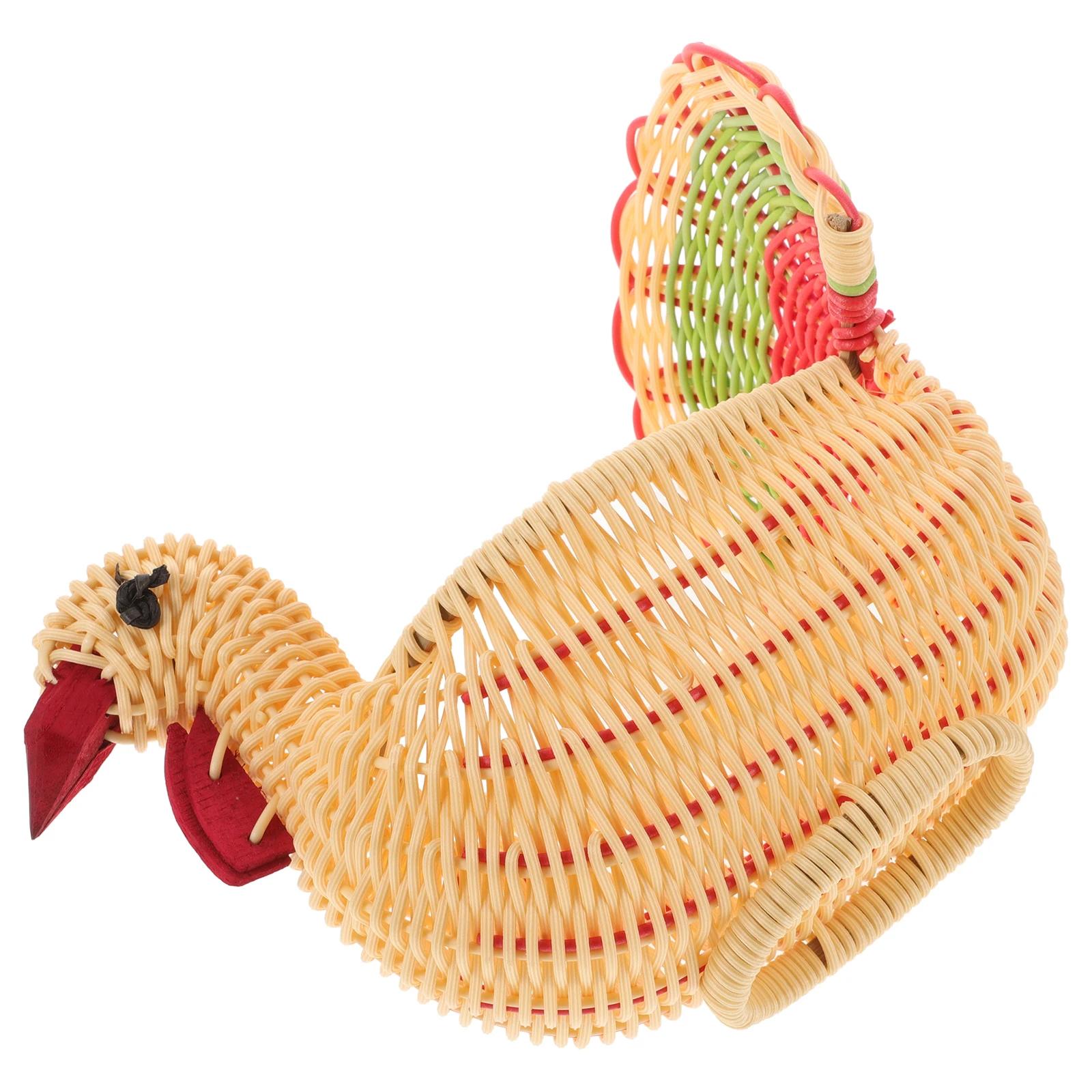 

Chicken Shape Woven Basket 22x13cm Storage Fruit Basket for Kitchen Plastic BasketsAnimalBasket Home Use Kitchen Bar