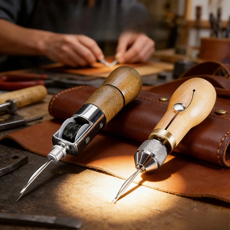 DIY Handnähwerkzeug-Set mit gewachstem Lederfaden, Nähnadeln und Werkzeugen für Patchwork, Lederschuhe und Taschen