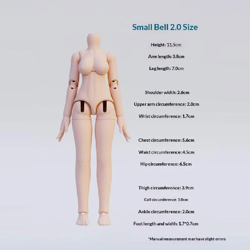 

Кукла Xiao Ling Dang 2.0, 1/12 BJD, женское пустое тело, регулируемая высота, сменный тип груди, совместима с фигурками кукол Ob11 GSC BJD