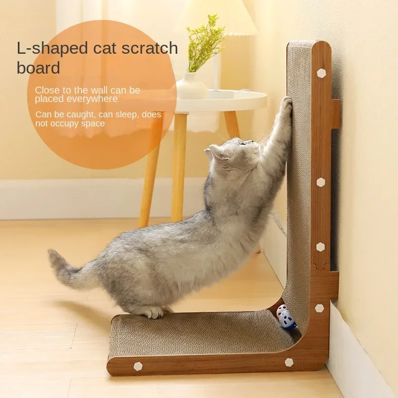 

Factory direct L-shaped cat scratch board large vertical ball grinding claw wear-resistant cat toys a generation