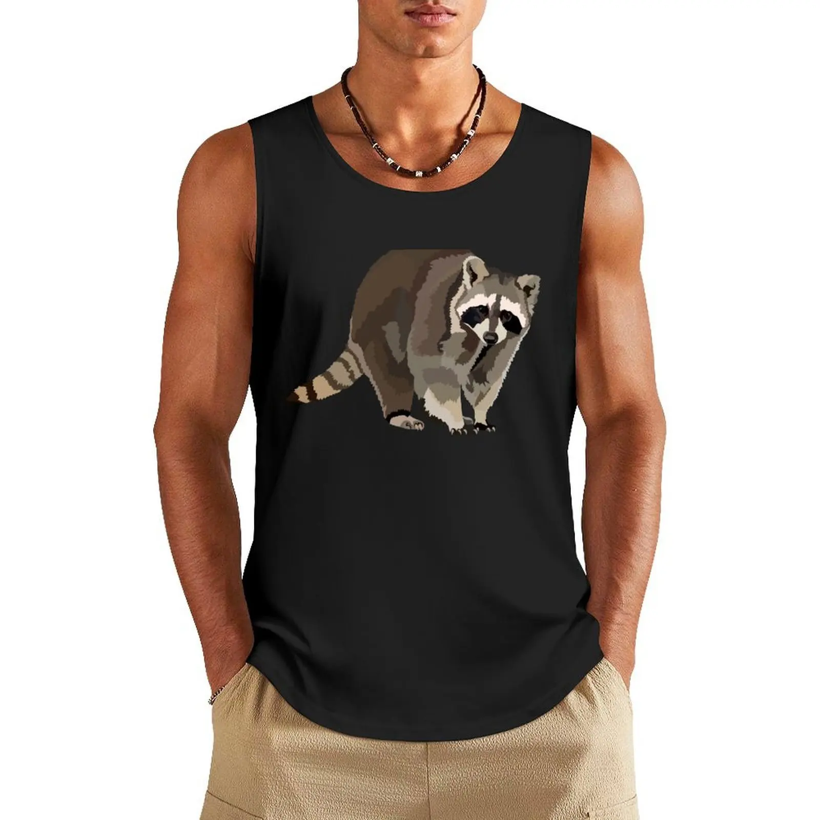 

R is for Raccoon Tank Top gym shirt man Sleeveless top bodybuilding men gym top