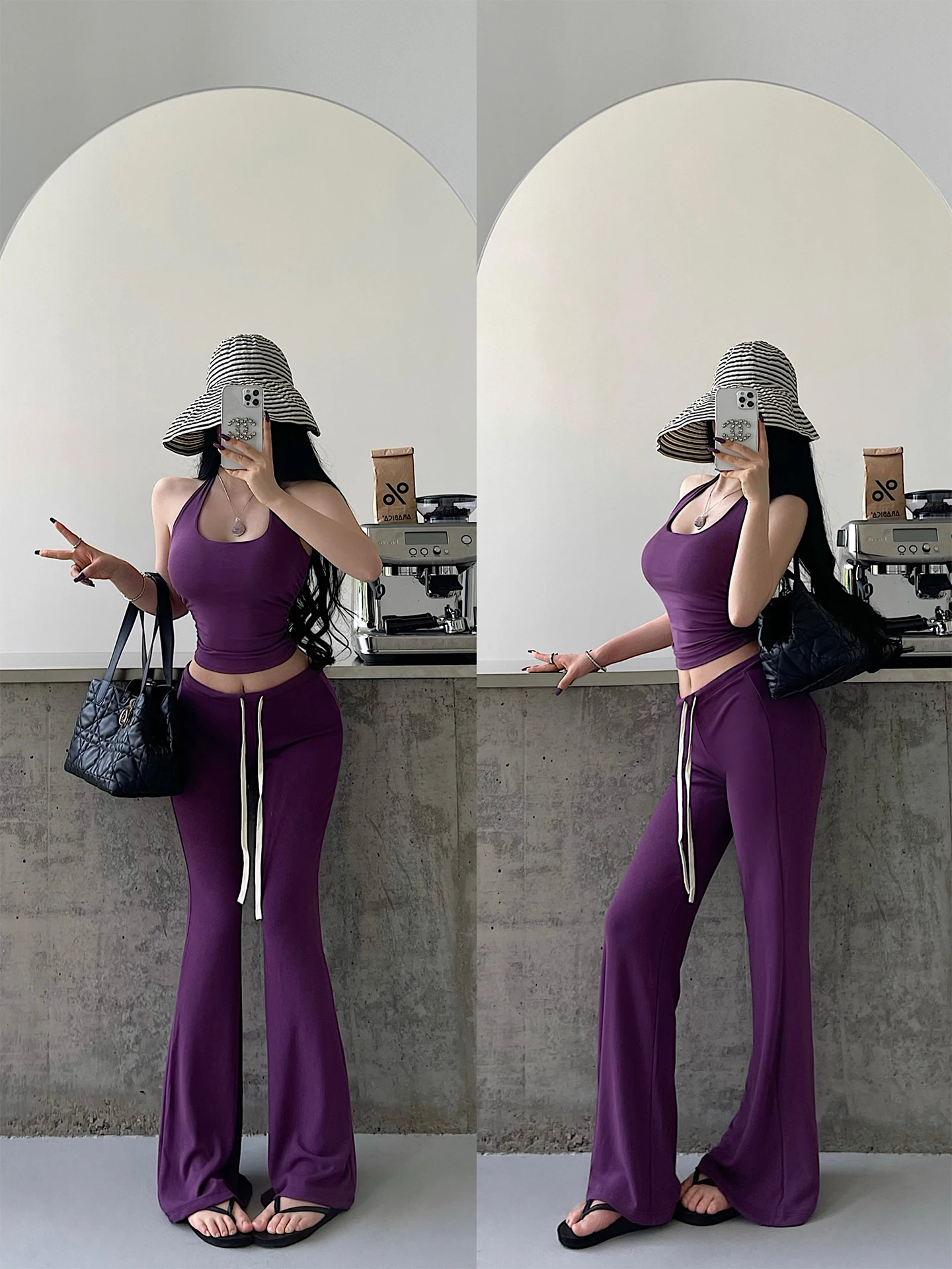 

Casual Yoga Pants Low Waist Drawstring Flared Legs Lengthening Loose Fit Women's Autumn Fashion Pants from China