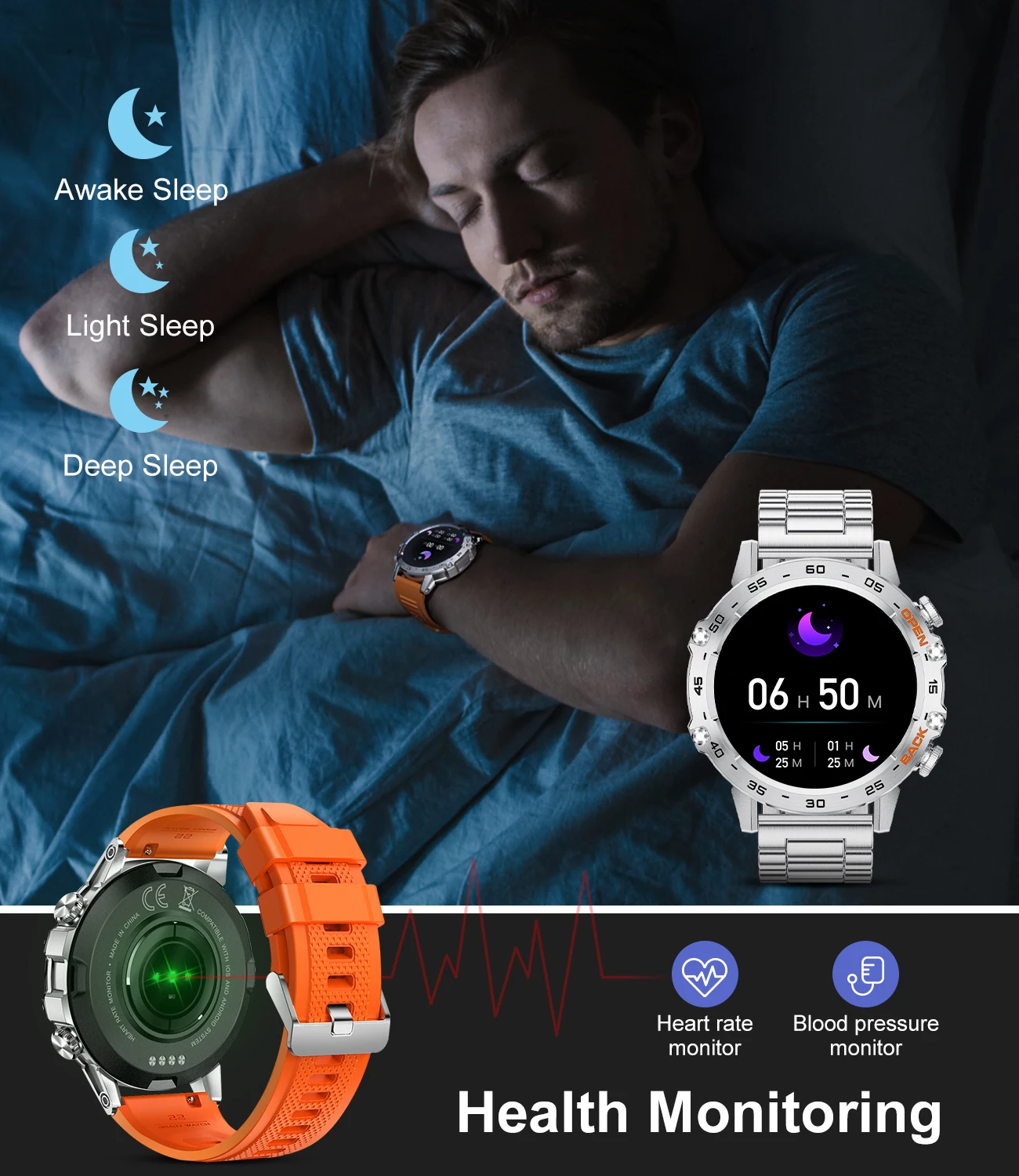 LIGE-reloj inteligente para hombre, accesorio de pulsera resistente al ...