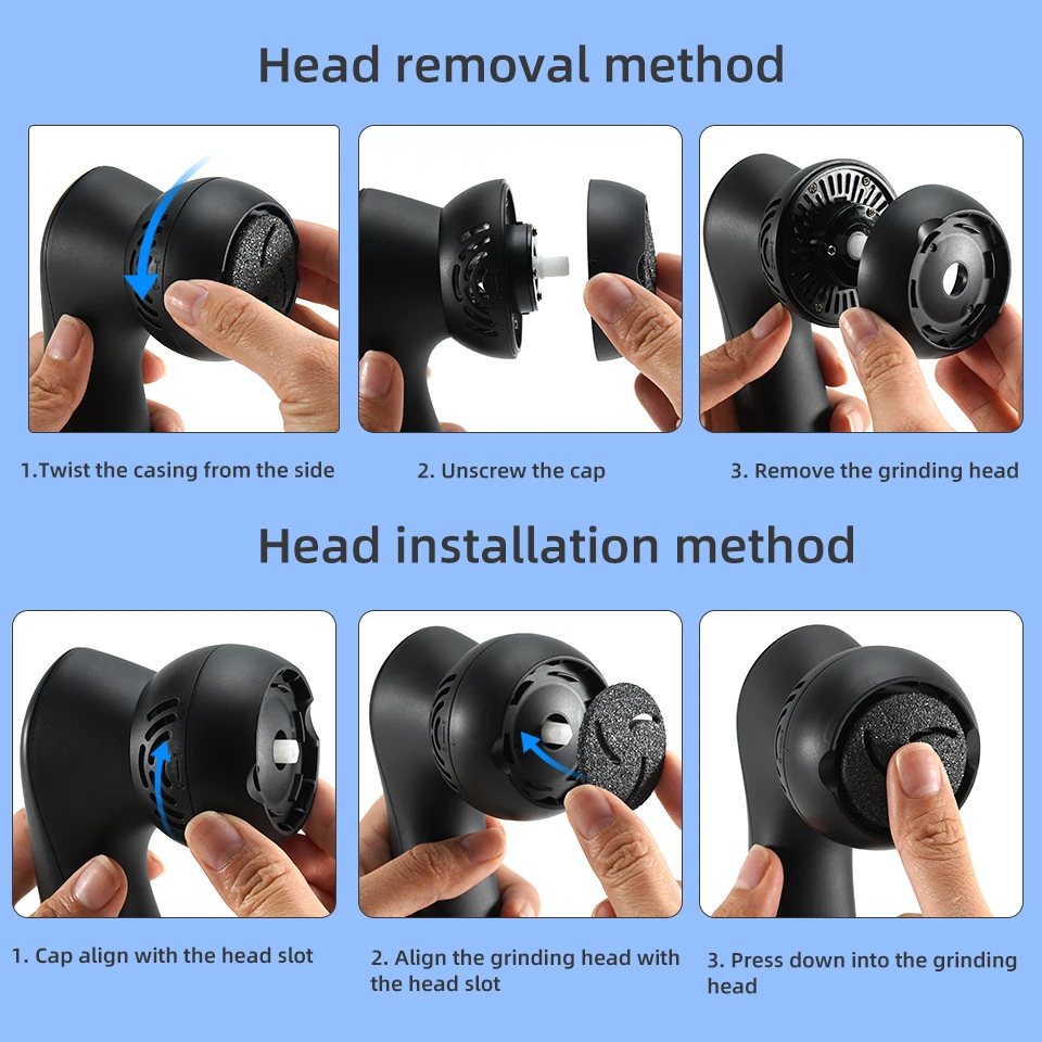 Gerinda elektrik ดูแลเท้าแบบมืออาชีพตะไบกระดาษทรายสำหรับกำจัดหนังด้านผิวแข็งที่ตายแล้วเครื่องมือดูแลเท้าแบบมืออาชีพ