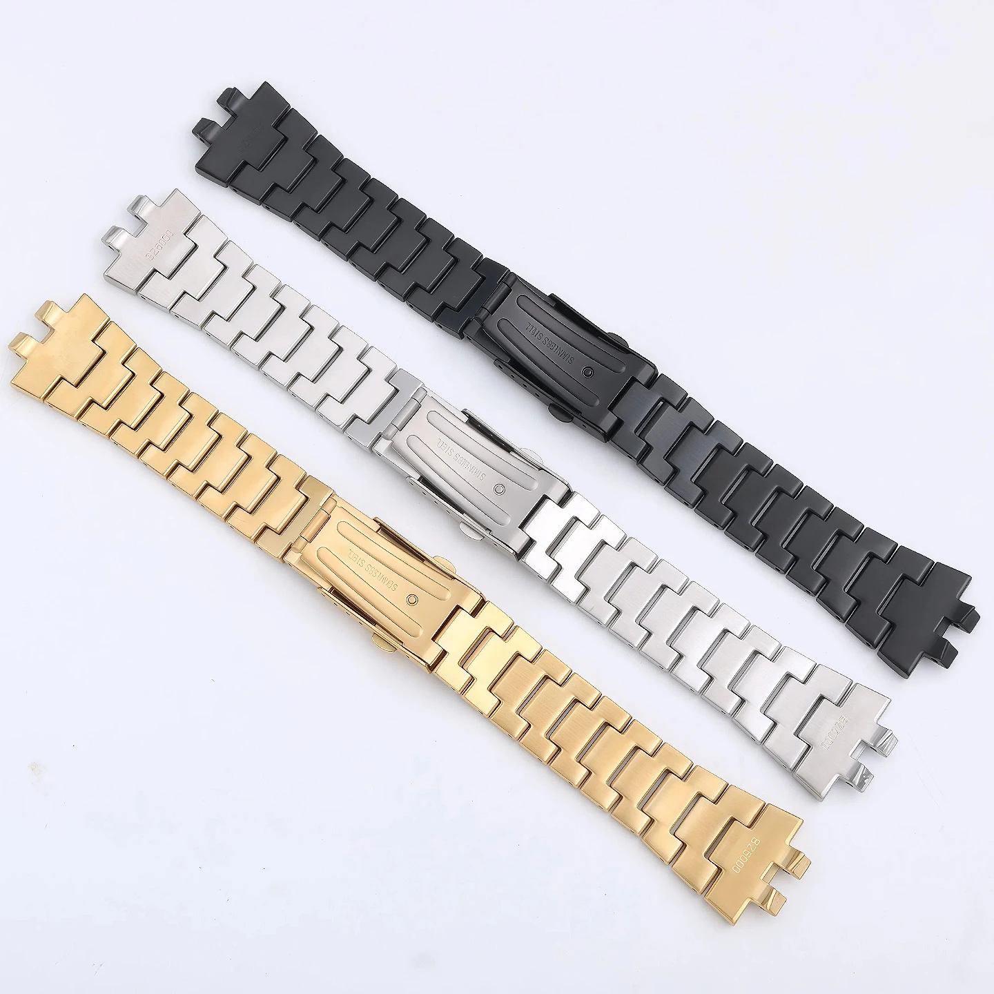 GMW-BZ5000 Small Silver Block Steel Band for Casio Metal Cube Upgrade and Modification with Stainless Steel Watch Band