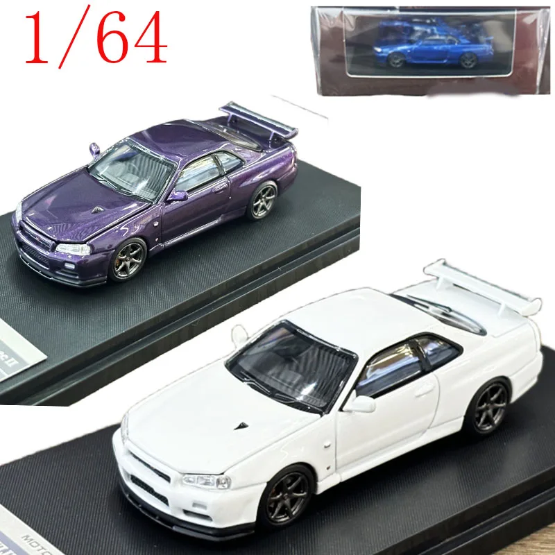 

Motorhelix Diecast 1/64 Nissan, модель автомобиля из сплава Nissan SKYLINE GTR R34 V SPEC II, игровые транспортные средства, игрушки для мальчиков, оригинальная коробка