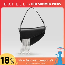 BAFELLI 2025 NEW LUXURY WOMAN BAGS LEATHER STYLISH INDIVIDUALITY FASHION TASSELS PURSE SHOULDER CROSSBODY HANDBAGS FEMALE SADDLE