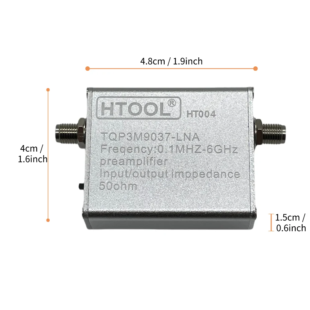 HTOOL HT004 Low Noise Amplifier(LNA) Module RF & Software Defined Radio(SDR) with Enclosure & USB Cable,100K-6Ghz 20dB High Gain