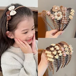 Korean Fashion Coffee Color Hair Clips Children Hair Comb Clip Girls Organizer Headwear Girls Kids Hair Accessories