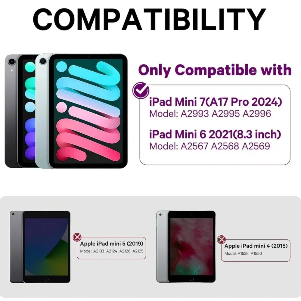 Magic Keyboard Cover for IPad Mini 7 A17Pro 2024 mini 6 A2568 360 Degree Rotation 8.3 inch Magic Wreless Backlit Teclado Funda