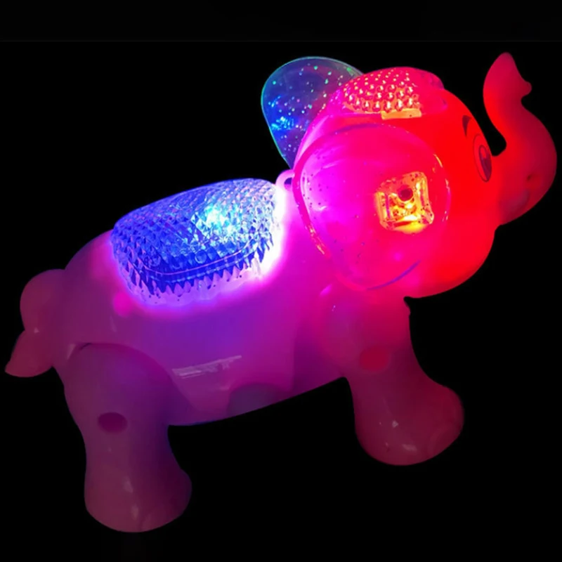 Children Electric Leash Elephant Toys Cartoon Cute Animal Light Up Music Walking Baby Crawling Toys Kids Holiday Birthday Gift