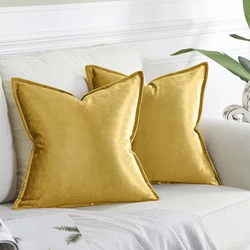 1pieces Velvet Decorative Throw Pillow Covers, 45x45 Square Couch Sofa Pillow Covers, Luxury Cushion Covers