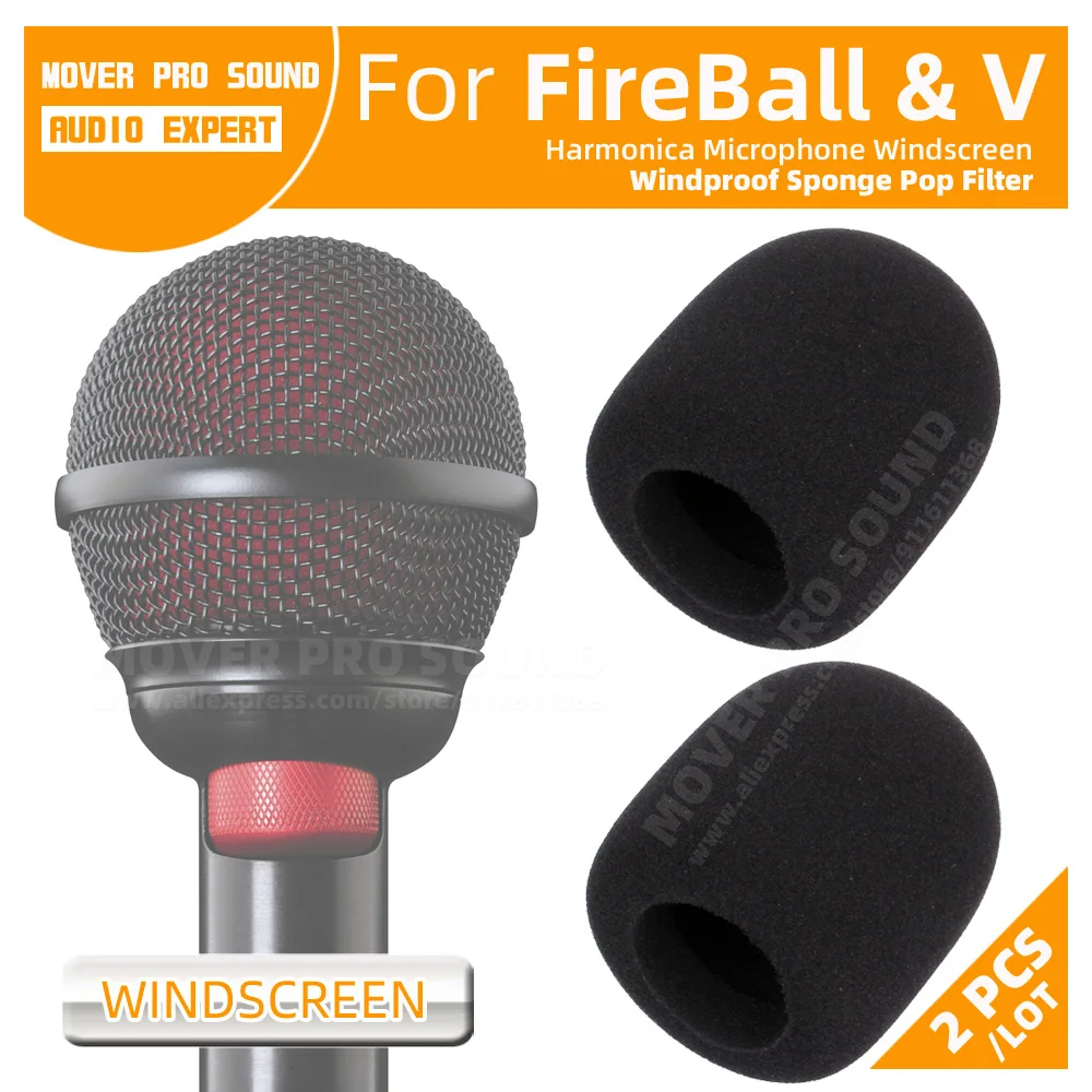 For Audix FireBall Fire Ball V Microphone Screen Harmonica Mic Windproof Windscreen Foam Sponge Anti Pop Filter Cover Windshield